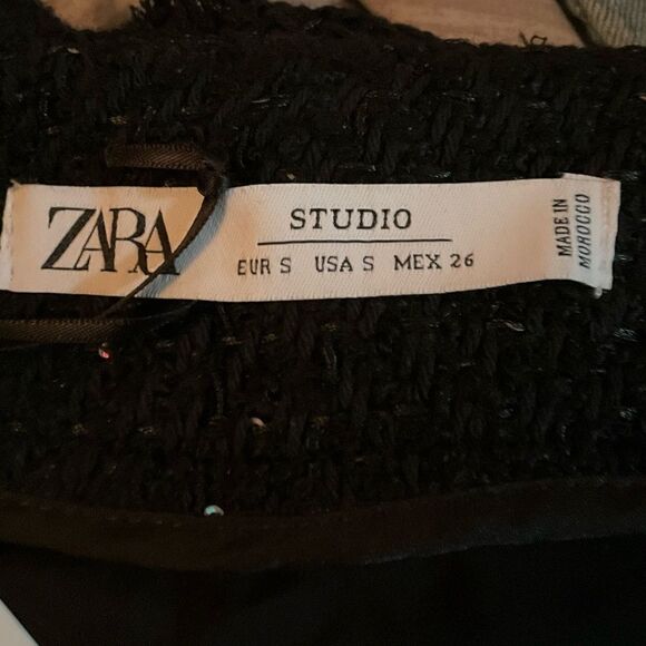 NWT Zara Tweed Sequin A Line Mini Skirt - Picture 10 of 10